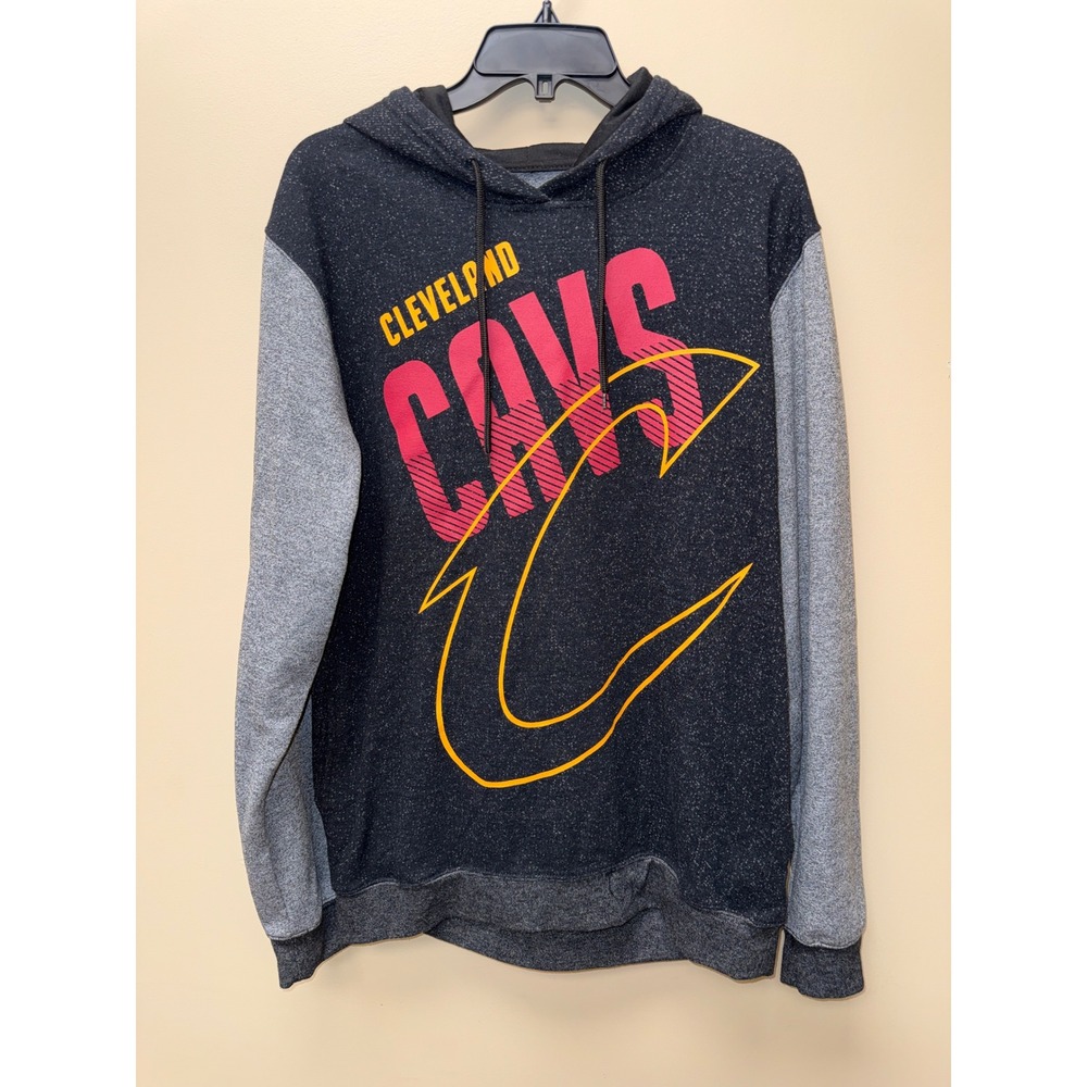NBA Unk Cleveland Cavaliers Hoodie Mens XL Black Grey Colorblock Pullover CAVS